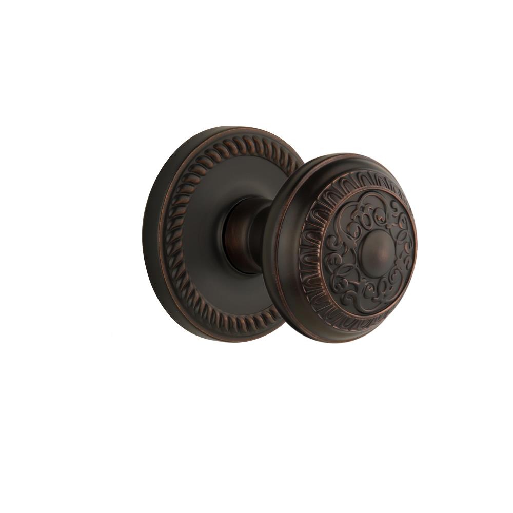 Grandeur by Nostalgic Warehouse NEWWIN Privacy Knob - Newport Rosette with Windsor Knob in Timeless Bronze